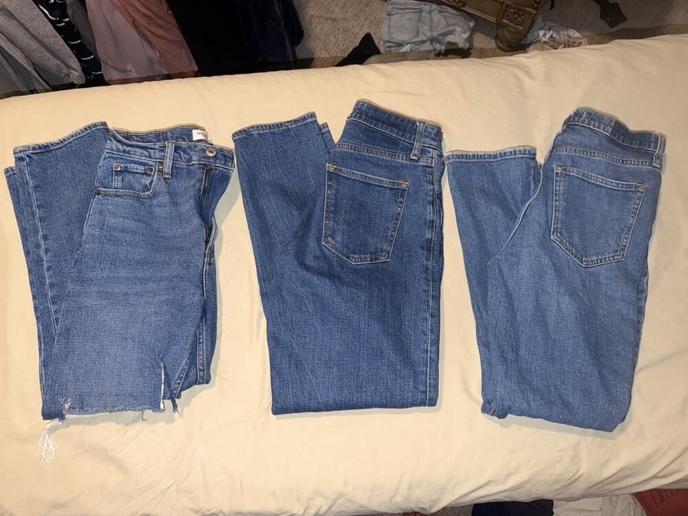 3 pc bundle lot Abercrombie jeans Ankle Straight Ultra High Rise women’s 26